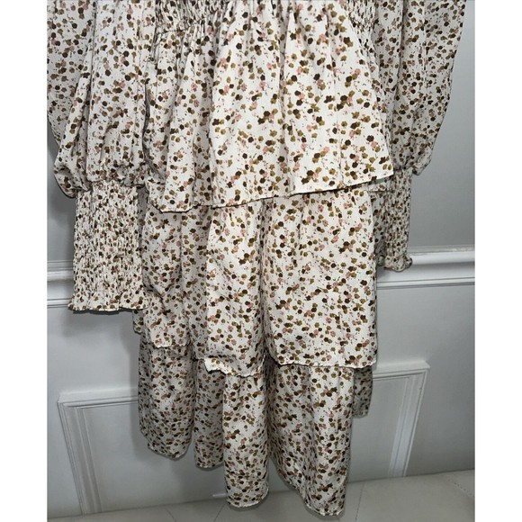 Byinn’s Flowy Flower Print Dress Small NWT Boho Short Ruffles A6 - Picture 7 of 13